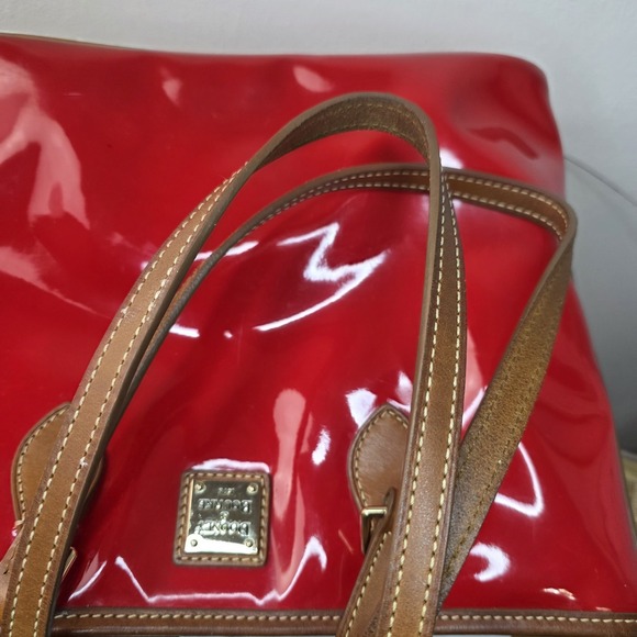 Dooney & Bourke Red Patent Leather Tote Satchel Purse Handbag - Picture 3 of 16